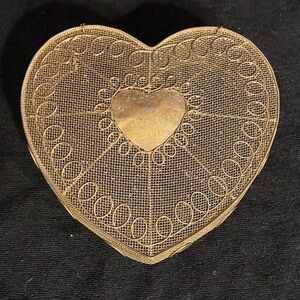 Heart Ornate Handmade Wire Mesh Jewelry Gift Deco Dresser Box